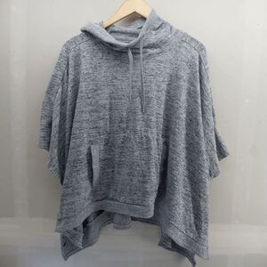 Athleta Sweatshirt Small Blissful Hooded Poncho Pullover Heather Gray EUC